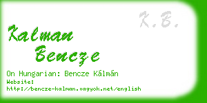 kalman bencze business card